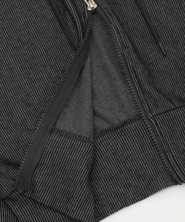 リブニットショートダブルZIPパーカー