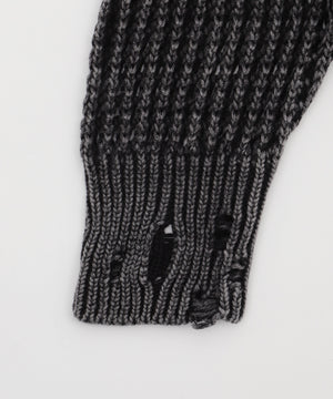 ブロックメッシュニットZIPパーカー