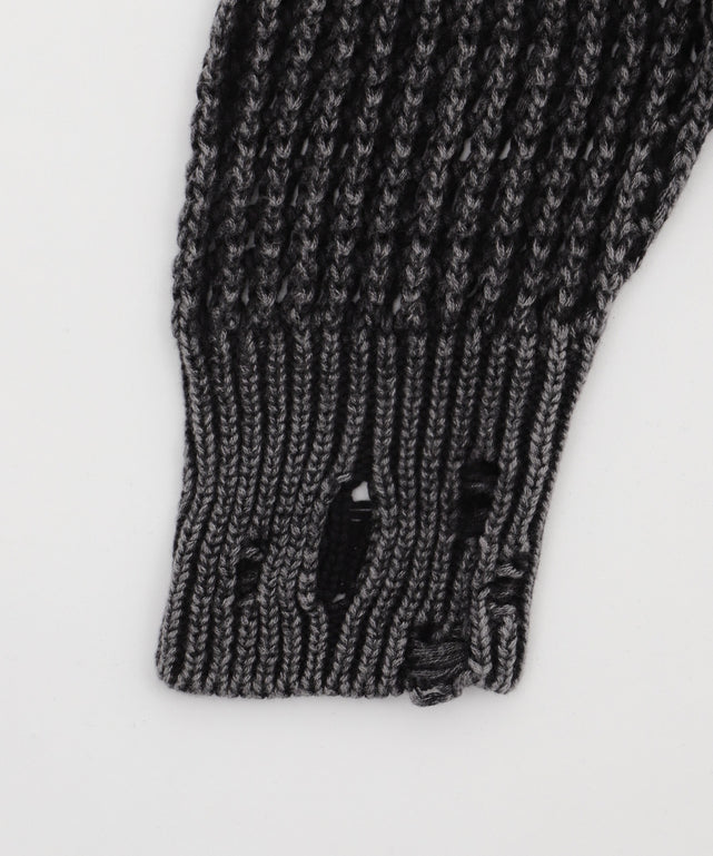 ブロックメッシュニットZIPパーカー