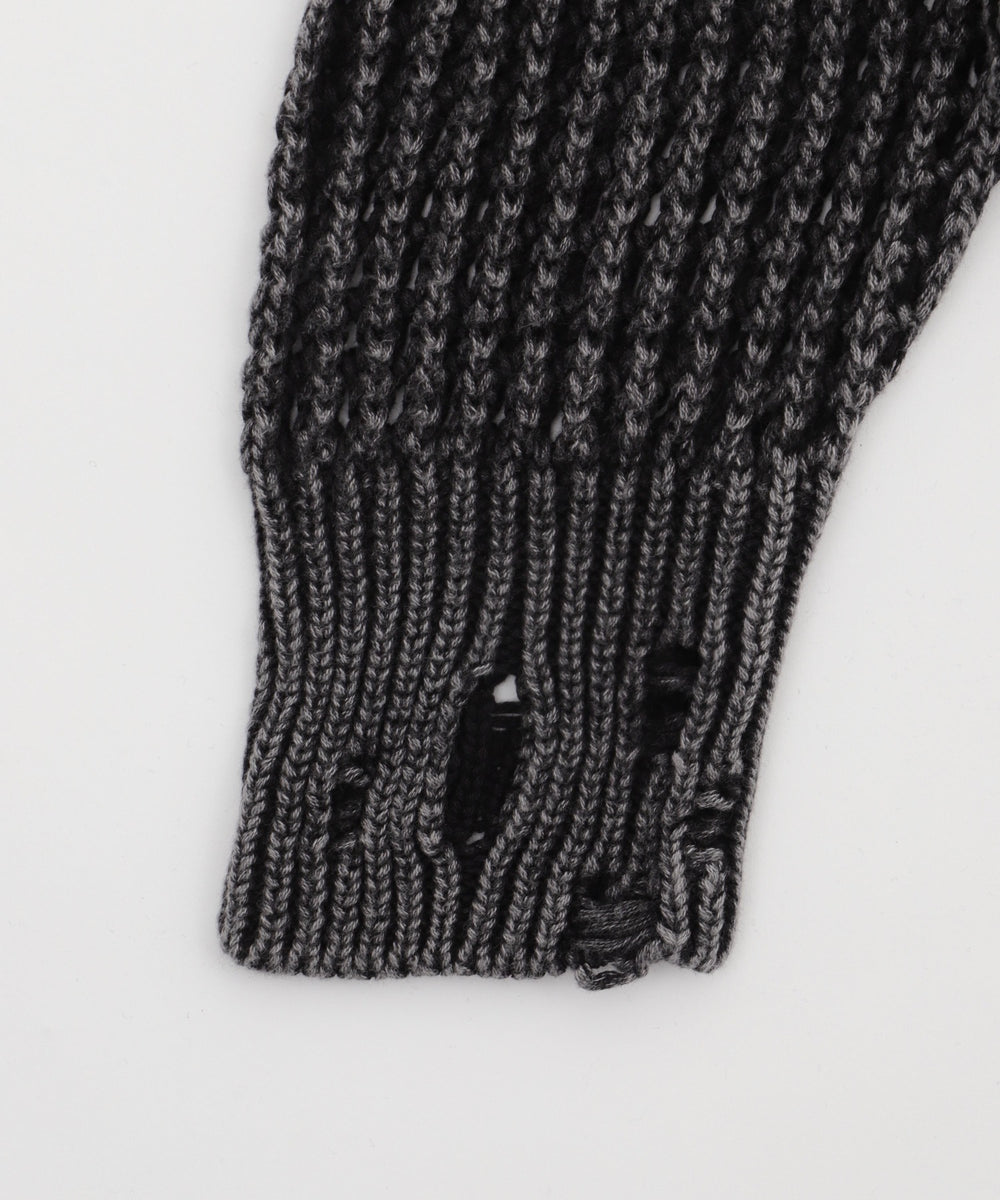 ブロックメッシュニットZIPパーカー