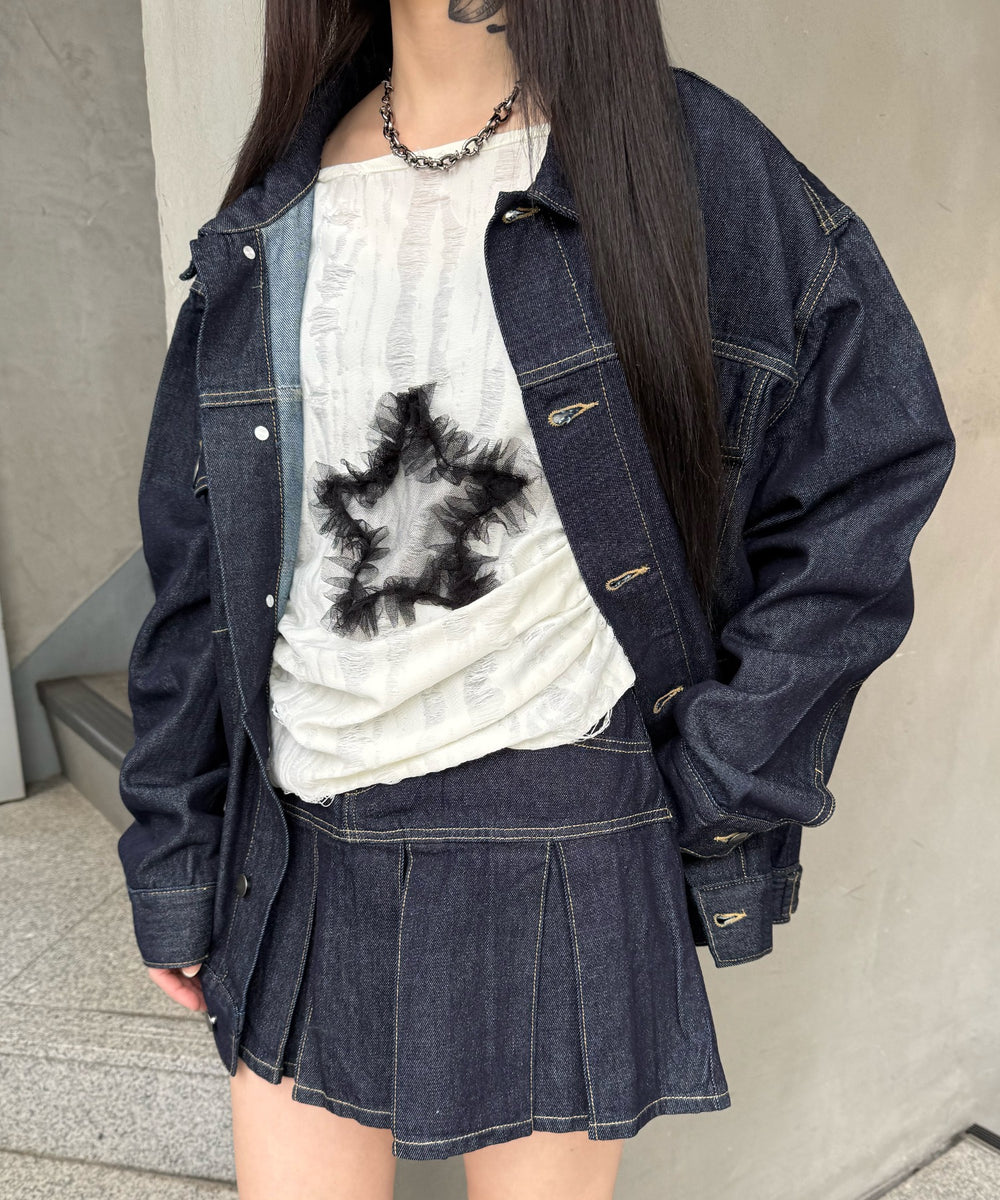 デニムインディゴク モデル：160㎝ S着用