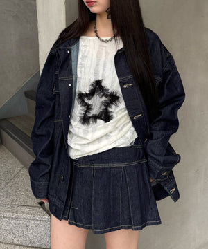 デニムインディゴク モデル：160㎝ S着用