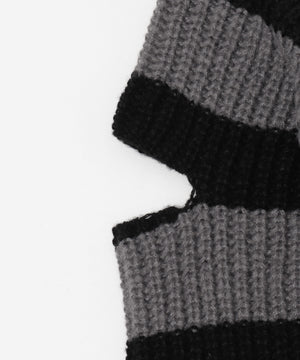 ストラップベルトオフショルボーダーニット