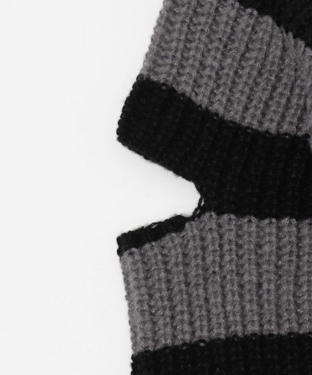 ストラップベルトオフショルボーダーニット