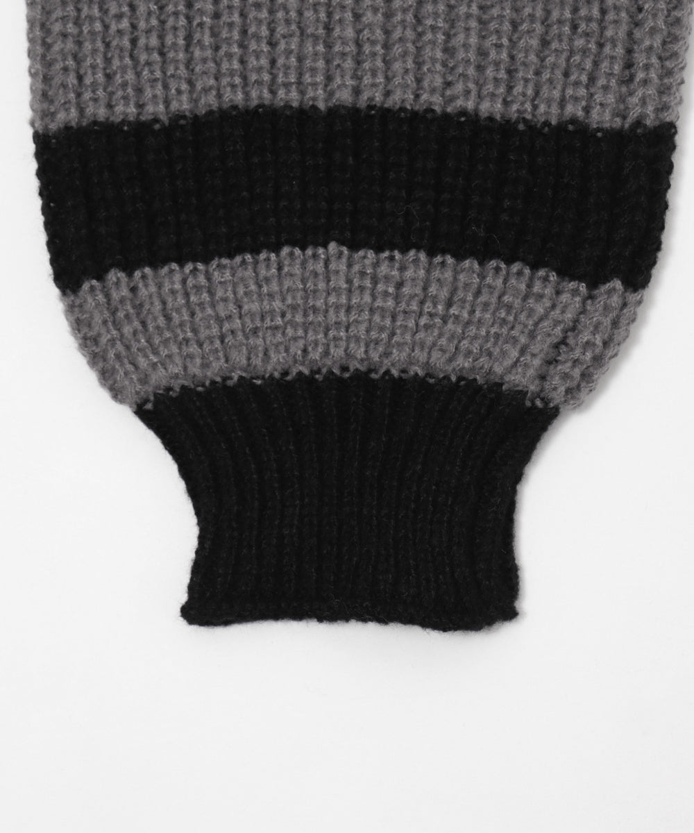 ストラップベルトオフショルボーダーニット