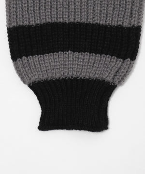 ストラップベルトオフショルボーダーニット