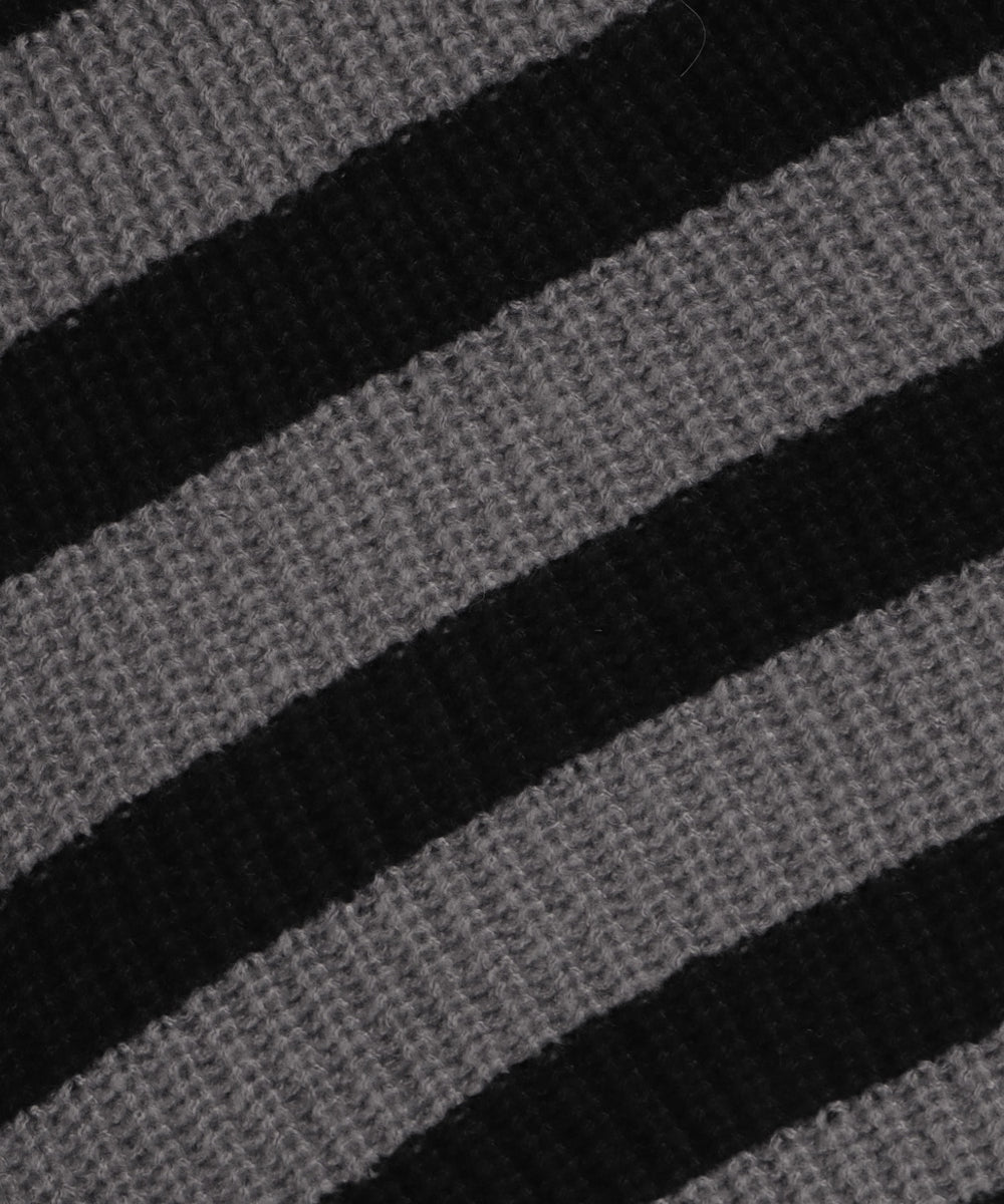 ストラップベルトオフショルボーダーニット