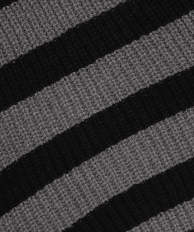 ストラップベルトオフショルボーダーニット