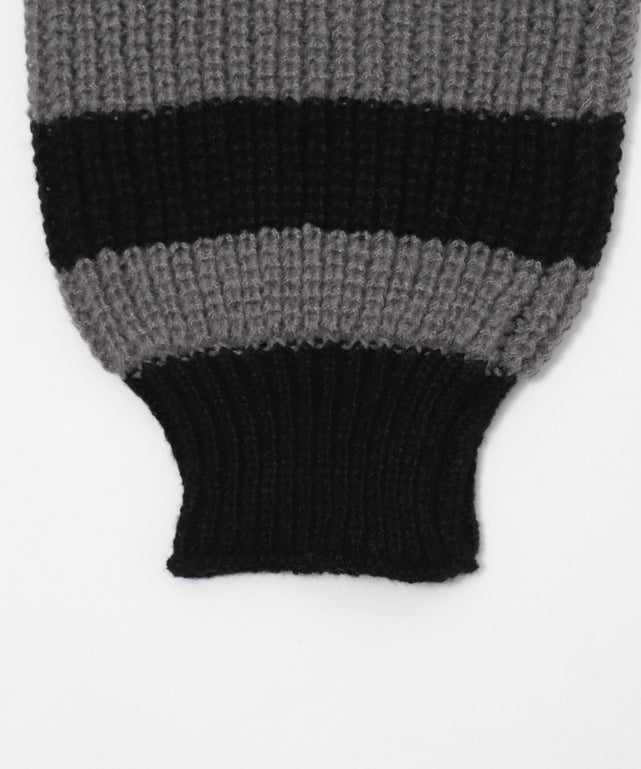 ストラップベルトオフショルボーダーニット