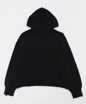 シャギーニットロゴダブルZIPパーカー