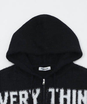 シャギーニットロゴダブルZIPパーカー