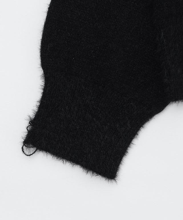 シャギーニットロゴダブルZIPパーカー