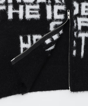 シャギーニットロゴダブルZIPパーカー