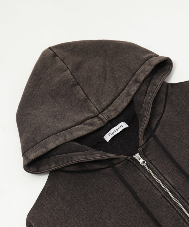 ハードウォッシュ裏起毛Wジップパーカー