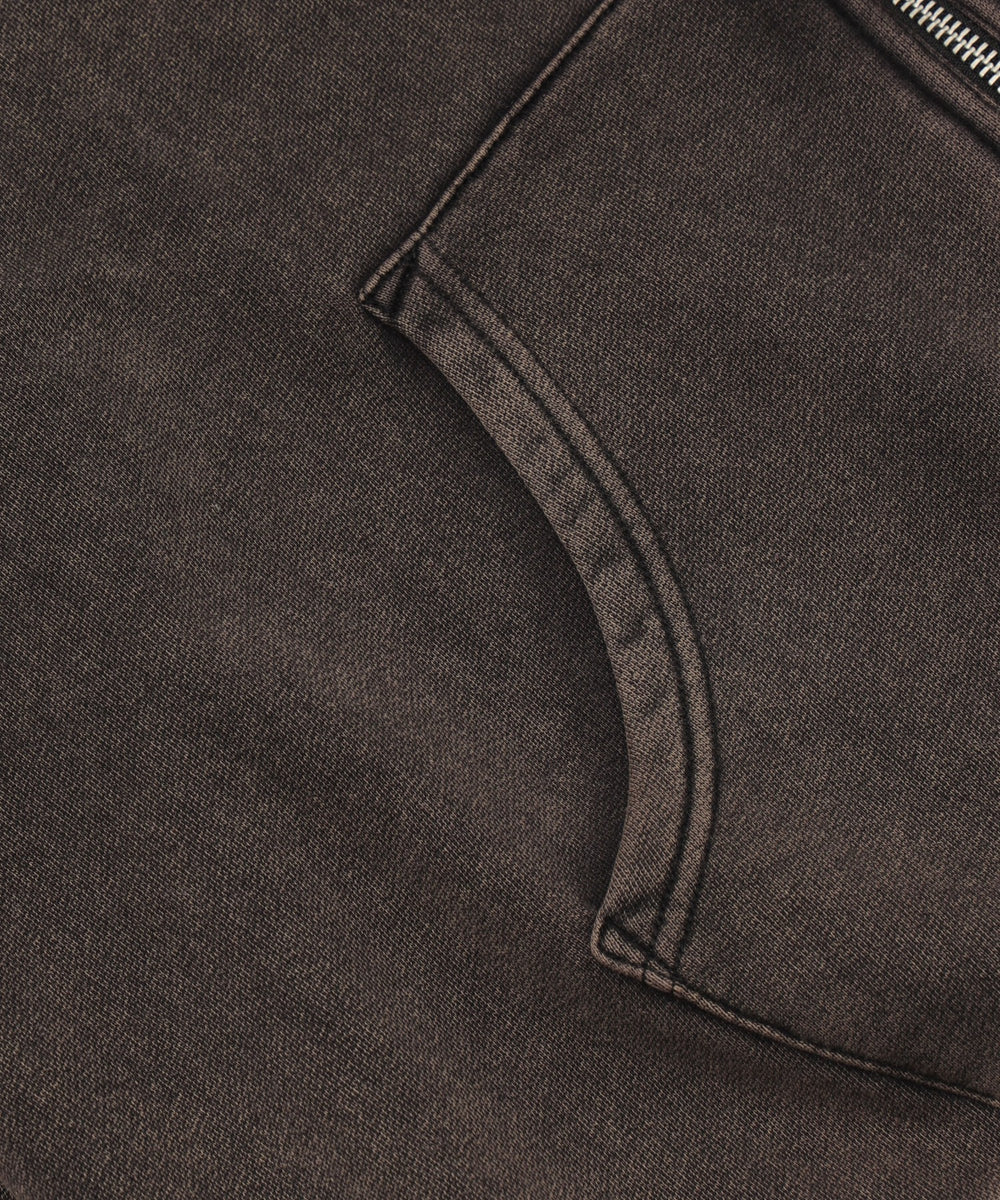 ハードウォッシュ裏起毛Wジップパーカー