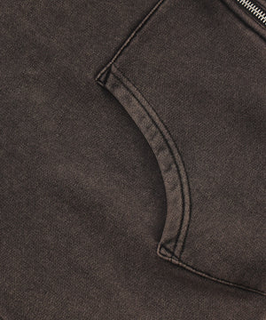 ハードウォッシュ裏起毛Wジップパーカー