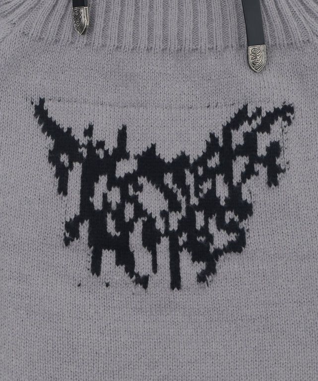 ショルダーベルトオフショルダメージニット