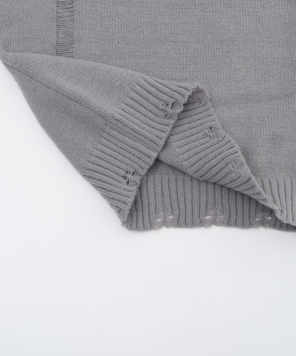 ショルダーベルトオフショルダメージニット