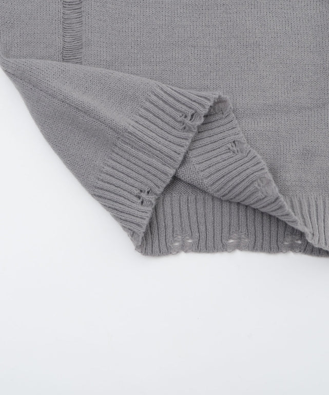 ショルダーベルトオフショルダメージニット