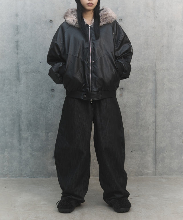 スタッズスラブカーブデニム