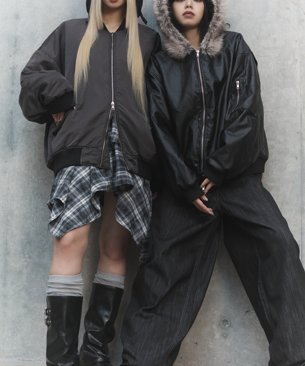 スタッズスラブカーブデニム