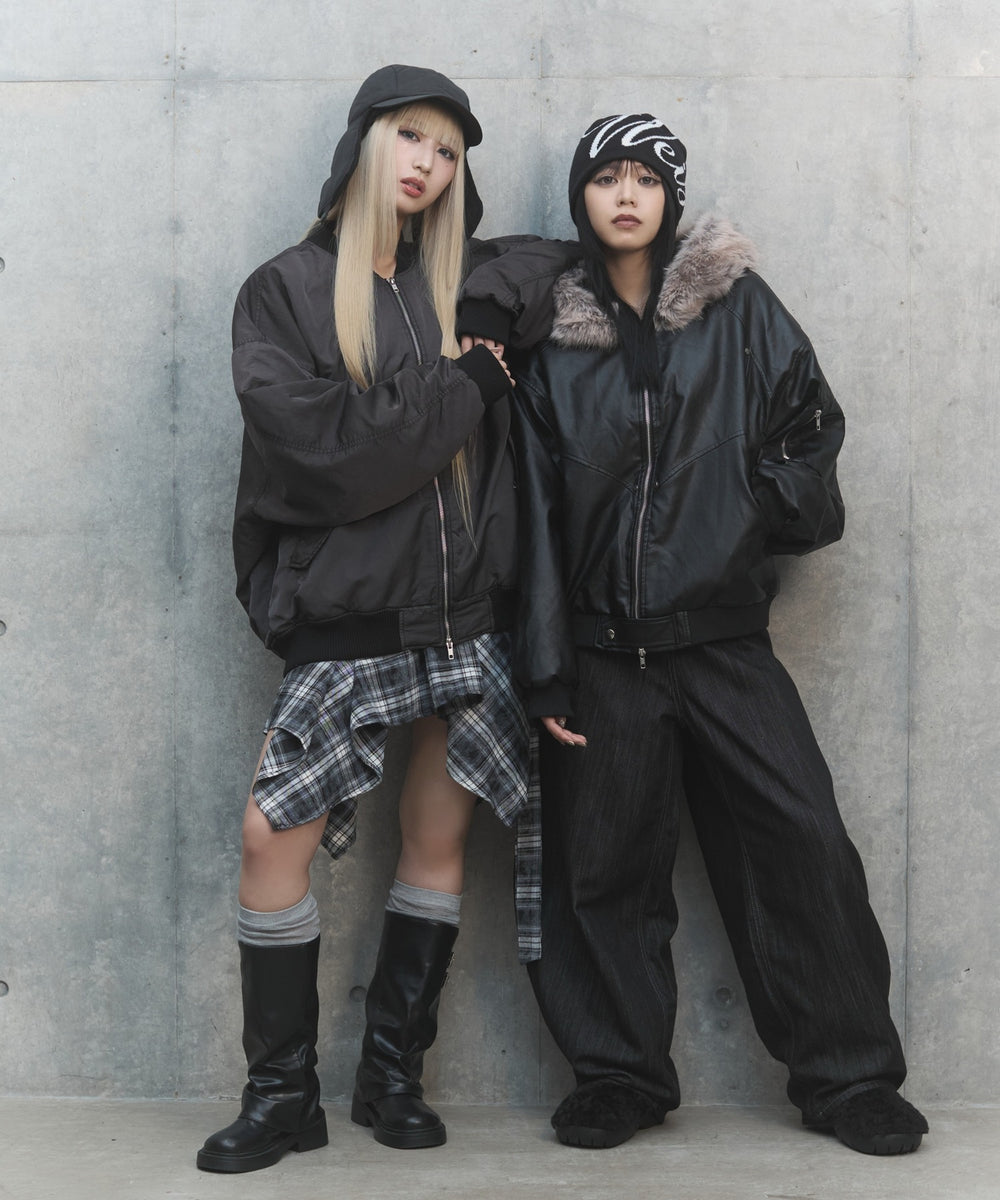 スタッズスラブカーブデニム