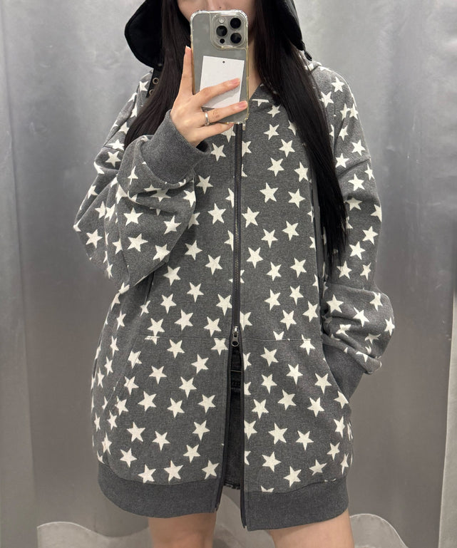 オールラウンドスターZIPパーカー/グレー モデル：160㎝ FREE着用