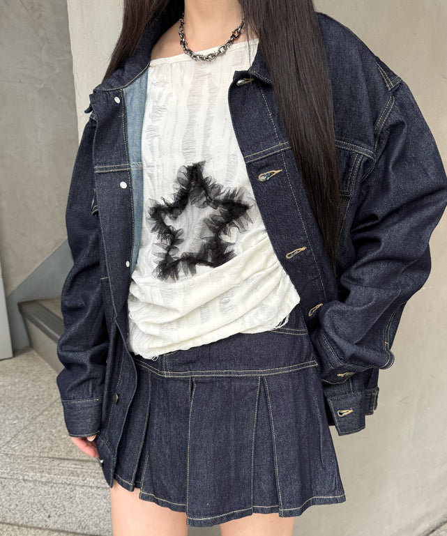 マイクロダメージスタープルオーバー/ホワイトアイボリー モデル：160㎝ FREE着用