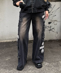 サイドクロスパッチデニム