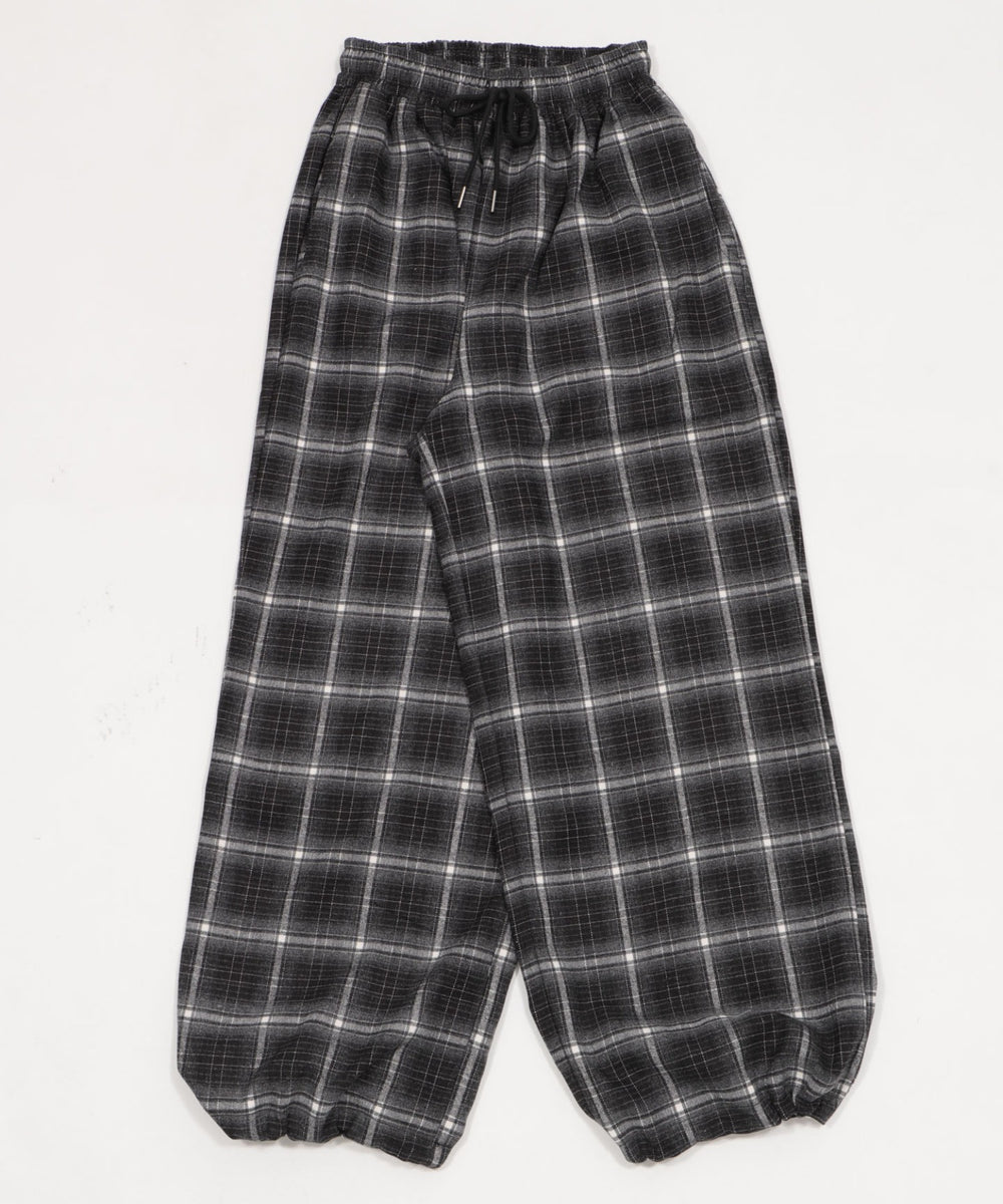 チェックワイドパンツ