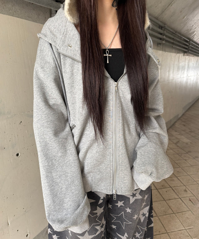 杢グレー モデル：160㎝ FREE着用