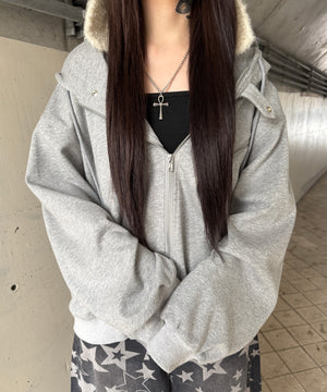 杢グレー モデル：160㎝ FREE着用