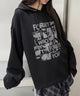 パンクプリントニットパーカー/ブラック モデル：160㎝ FREE着用