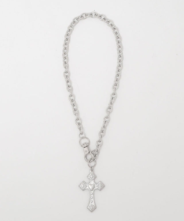 ハートクロスネックレス/シルバー