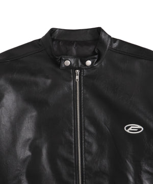 メタルバッジバイカージャケット