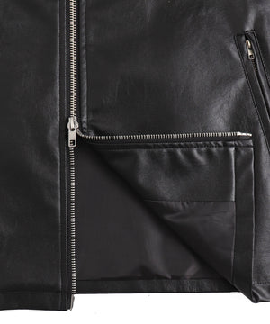 メタルバッジバイカージャケット