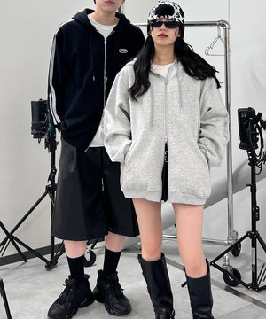 グリッターラインダブルZIPビッグパーカー