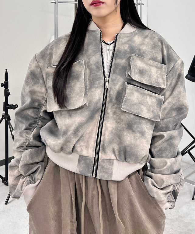 ダーティーマルチポケットブルゾン/ホワイト モデル：154㎝ FREE着用