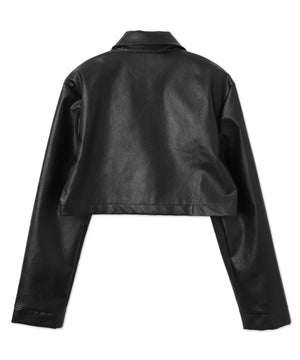 クロップドシングルライダースジャケット