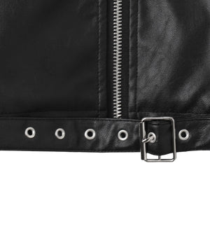 クロップドシングルライダースジャケット