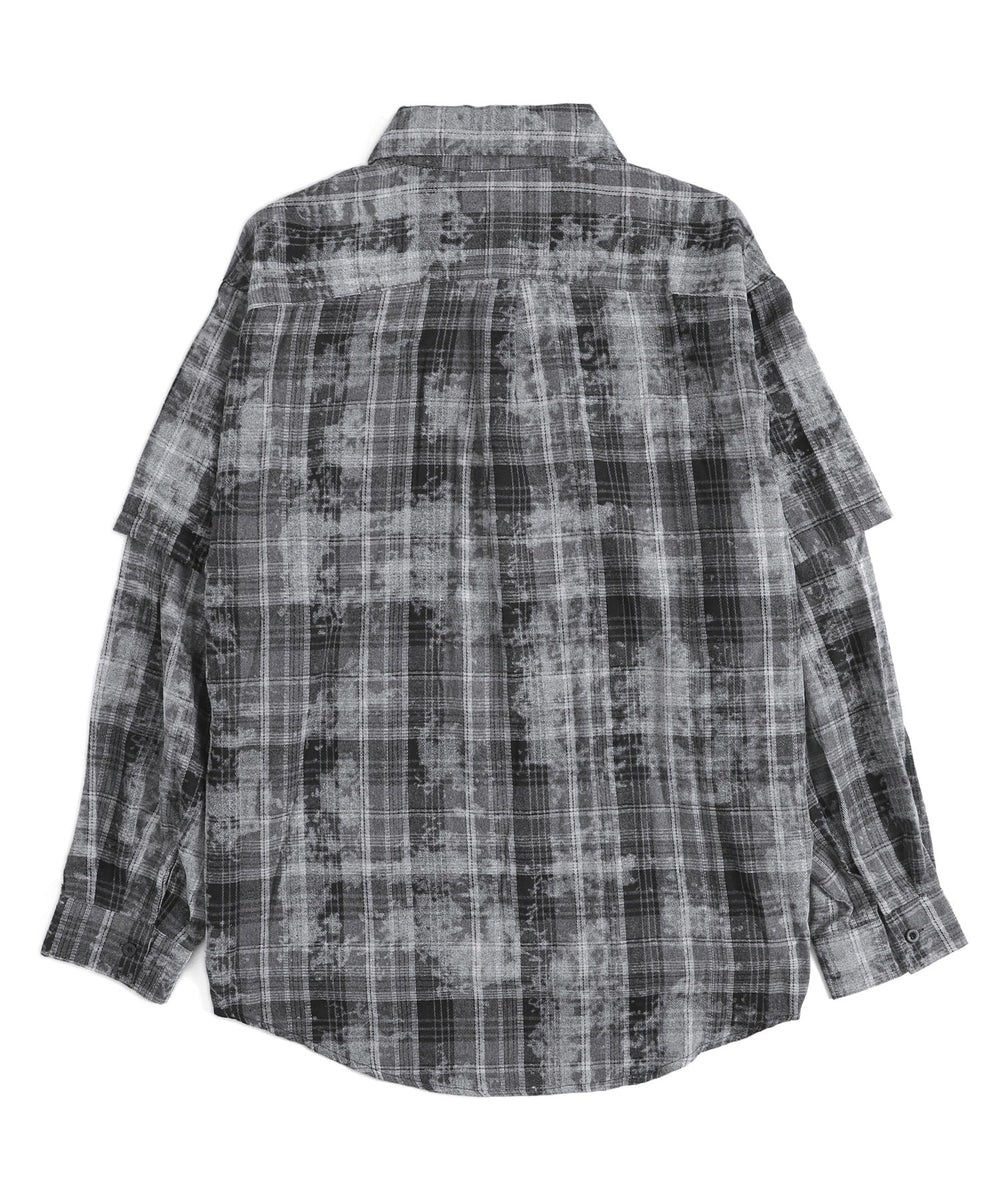 フェイクレイヤードチェックシャツ