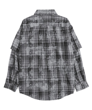 フェイクレイヤードチェックシャツ