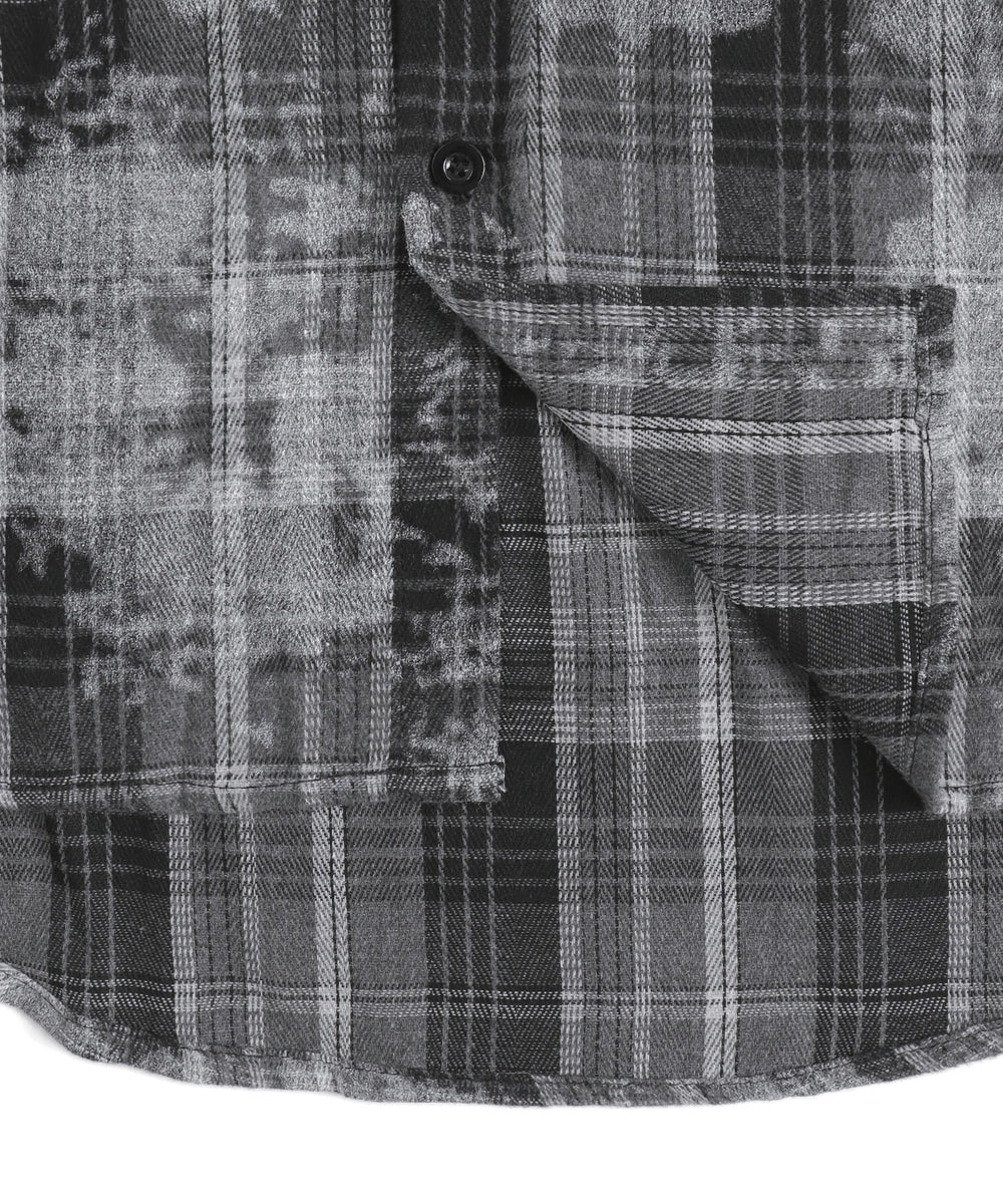 フェイクレイヤードチェックシャツ