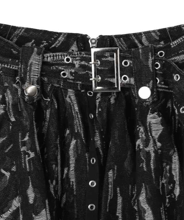 パンクデニムミニスカパン