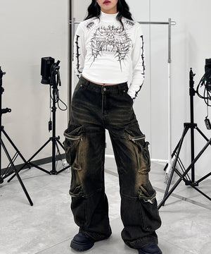 ホワイト モデル：154㎝ FREE着用