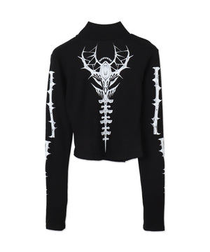 スカルハイネックトップ