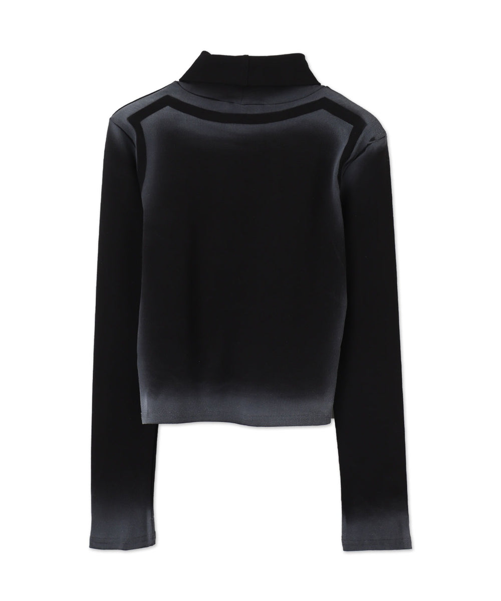 フェード加工ハイネックトップ