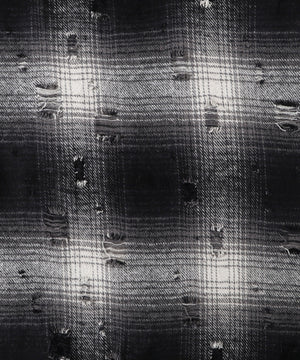 ダメージフードチェックシャツ