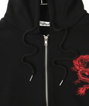 ドラゴン刺繍ビッグZIPパーカー　