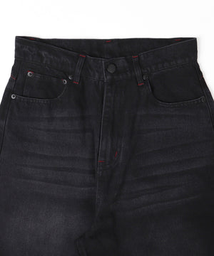 ハートパッチバギーデニム